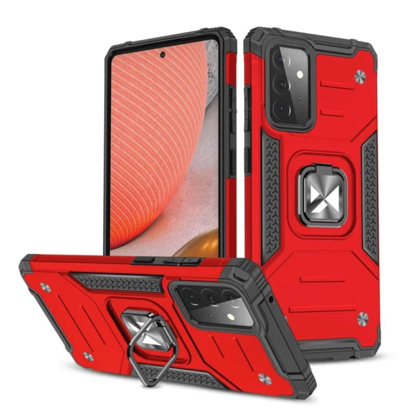 Ring Armor Case Kickstand Tough Rugged Cover for Samsung Galaxy A72 4G red