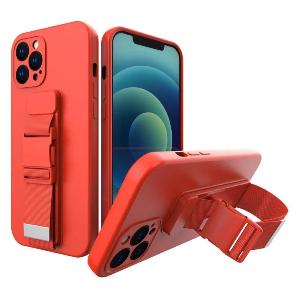 Rope Case Silicone Cover with Lanyard Purse Lanyard Strap for Redmi Note 11 Pro Red