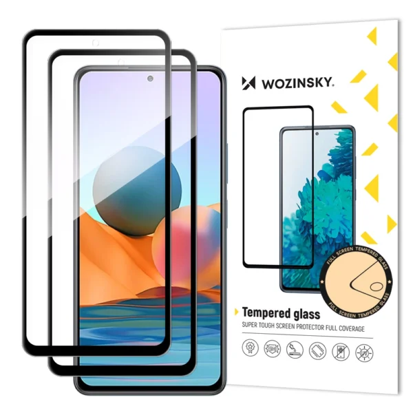 Set of 2x super durable Full Glue tempered glass with frame Case Friendly Xiaomi Redmi Note 12 Pro+ / Note 12 Pro / Note 12 5G / Note 12 / Xiaomi Redmi Note 10 Pro black