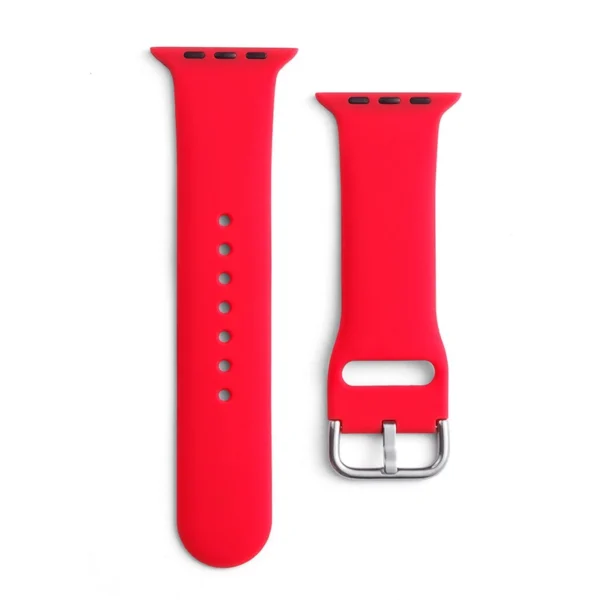 Silicone Strap APS Silicone Band for Watch 9 / 8 / 7 / 6 / 5 / 4 / 3 / 2 / SE (41 / 40 / 38mm) Strap Watch Bracelet Red