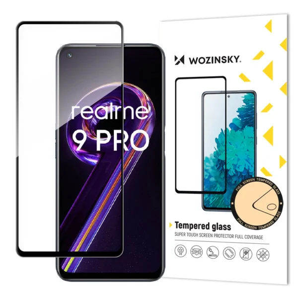 Tempered Glass Full Glue Super Tough Screen Protector Full Coveraged with Frame Case Friendly for Realme 9 Pro black