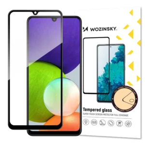 Tempered Glass Full Glue Super Tough Screen Protector Full Coveraged with Frame Case Friendly for Samsung Galaxy A22 4G black