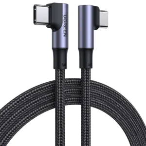 Ugreen US335 70696 angled USB-C – USB-C PD QC FCP cable 100W 5A 480Mb/s 1m – black