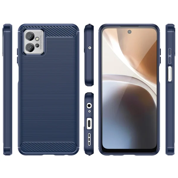 Carbon Case for Xiaomi Poco F4 5G flexible silicone carbon cover blue