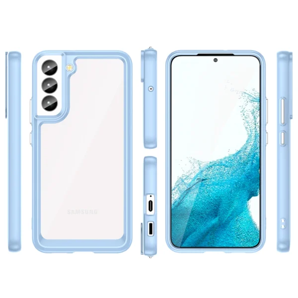 Outer Space Case for Samsung Galaxy S23+ cover with a flexible frame blue