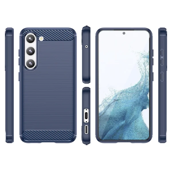 Carbon Case for Samsung Galaxy S23+ flexible silicone carbon cover blue