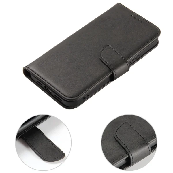 Magnet Case for Mate 50 Pro cover with flip wallet stand black