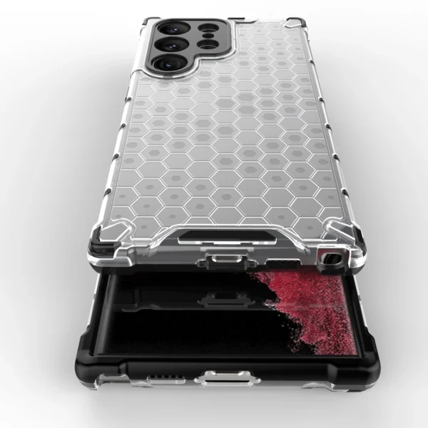 Honeycomb case for Samsung Galaxy S23 Ultra armored hybrid cover blue