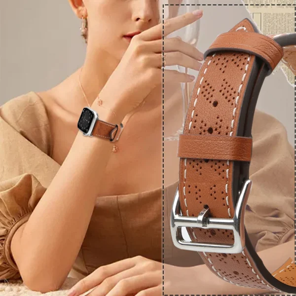 Strap Leather leather strap Apple Watch SE, 9, 8, 7, 6, 5, 4, 3, 2, 1 (41, 40, 38 mm) band bracelet brown