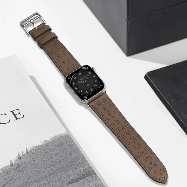 Strap Leather leather strap Apple Watch SE, 9, 8, 7, 6, 5, 4, 3, 2, 1 (41, 40, 38 mm) band bracelet dark brown