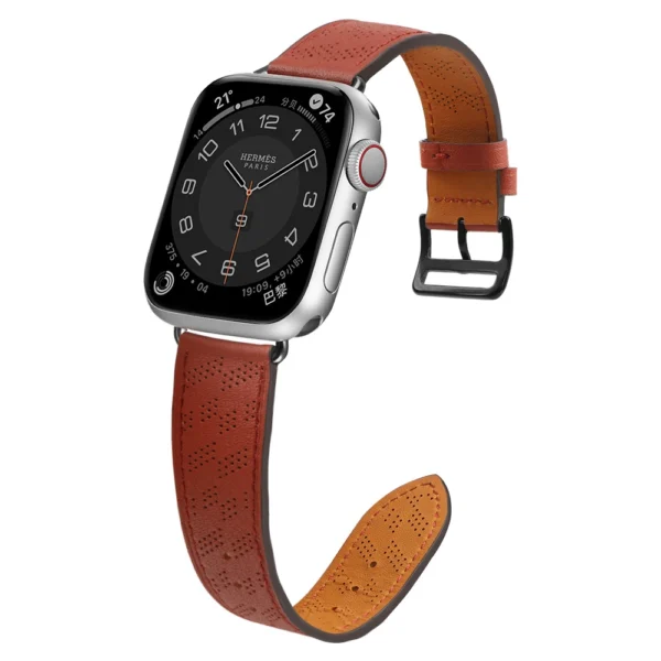 Strap Leather leather strap Apple Watch SE, 9, 8, 7, 6, 5, 4, 3, 2, 1 (41, 40, 38 mm) band bracelet red