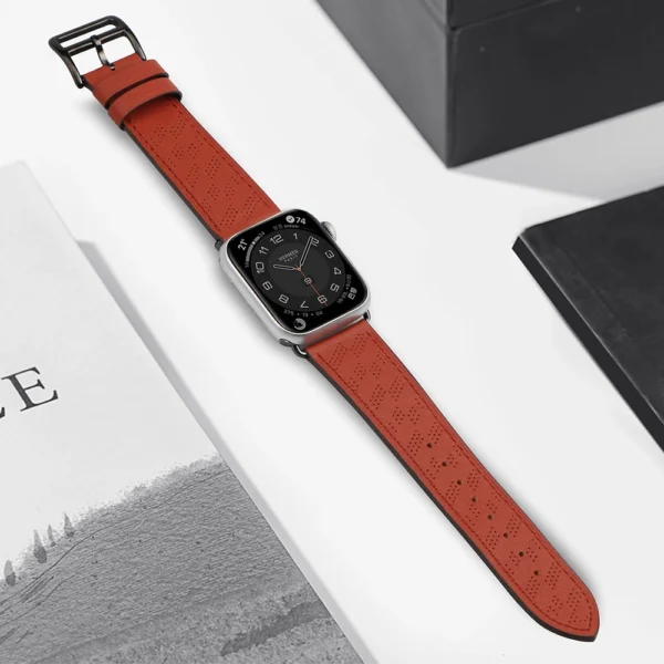 Strap Leather leather strap Apple Watch SE, 9, 8, 7, 6, 5, 4, 3, 2, 1 (41, 40, 38 mm) band bracelet red