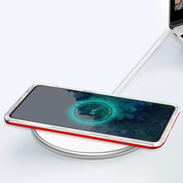 Clear 3in1 case for Samsung Galaxy S23+ silicone cover with frame red