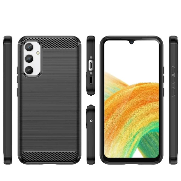 Carbon Case case for Samsung Galaxy A34 5G flexible silicone carbon cover black