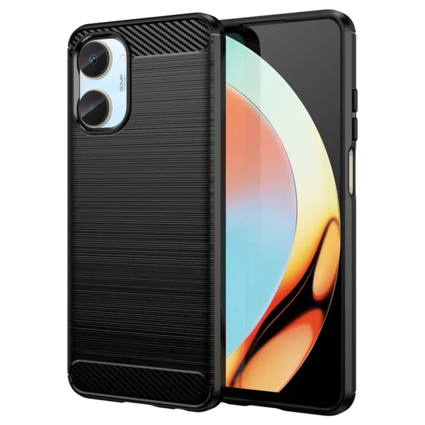 Carbon Case case for Realme 10 flexible silicone carbon cover black