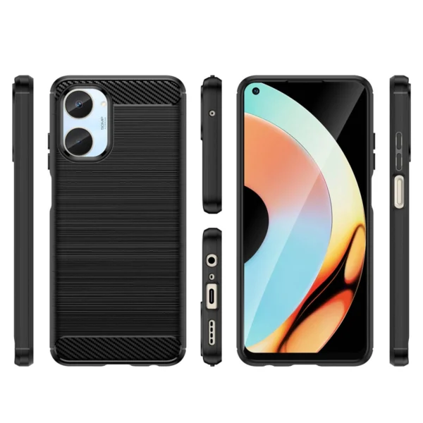 Carbon Case case for Realme 10 flexible silicone carbon cover black