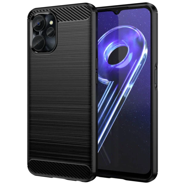 Carbon Case for Realme 10 5G / Realme 9i 5G Flexible Silicone Carbon Cover Black