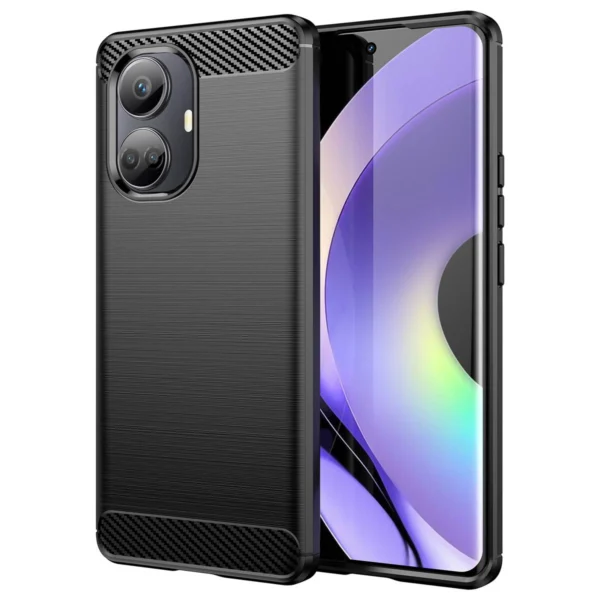 Carbon Case case for Realme 10 Pro+ flexible silicone carbon cover black