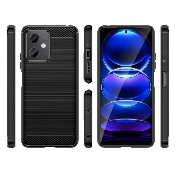 Carbon Case for Xiaomi Poco X5 5G / Redmi Note 12 5G flexible silicone carbon cover black