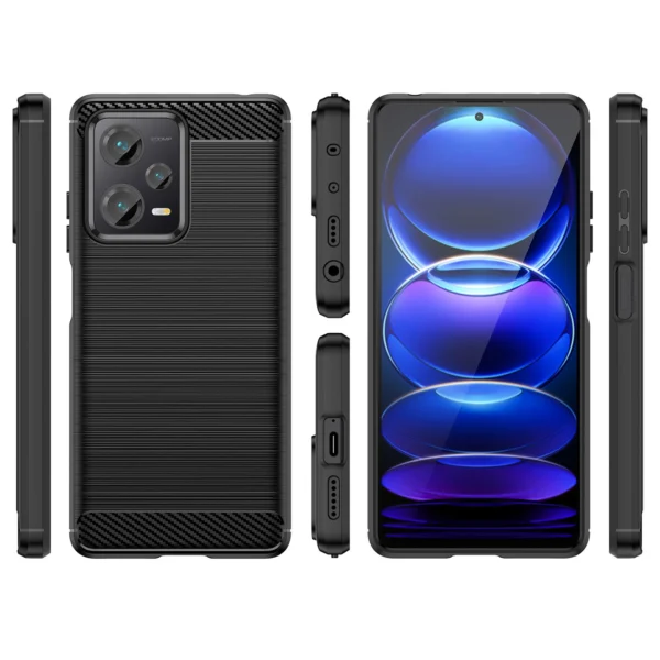 Carbon Case case for Xiaomi Redmi Note 12 Pro+ flexible silicone carbon cover black