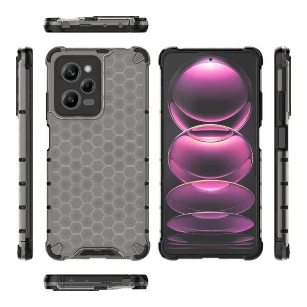 Honeycomb case for Xiaomi Redmi Note 12 Pro / Poco X5 Pro 5G armored hybrid cover black