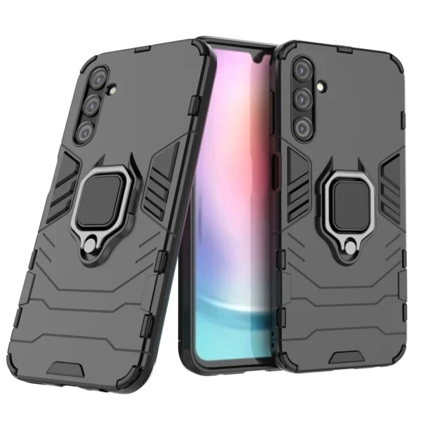 Ring Armor case for Samsung Galaxy A24 4G armored cover magnetic holder ring black