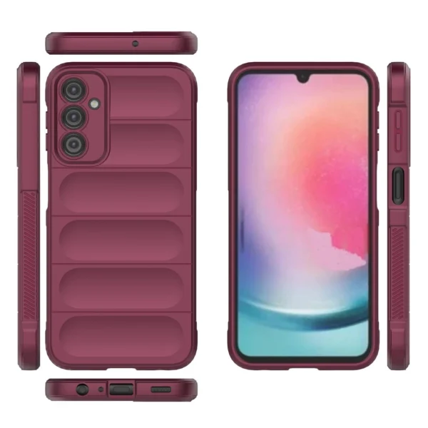 Magic Shield Case for Samsung Galaxy A24 4G flexible armored cover burgundy