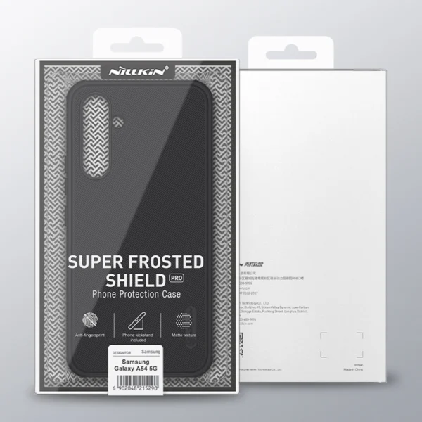 Nillkin Super Frosted Shield Pro Case for Samsung Galaxy A54 5G Armored Cover + Phone Stand Blue