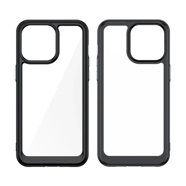 IPhone 15 Pro Max Outer Space reinforced case with a flexible frame - transparent