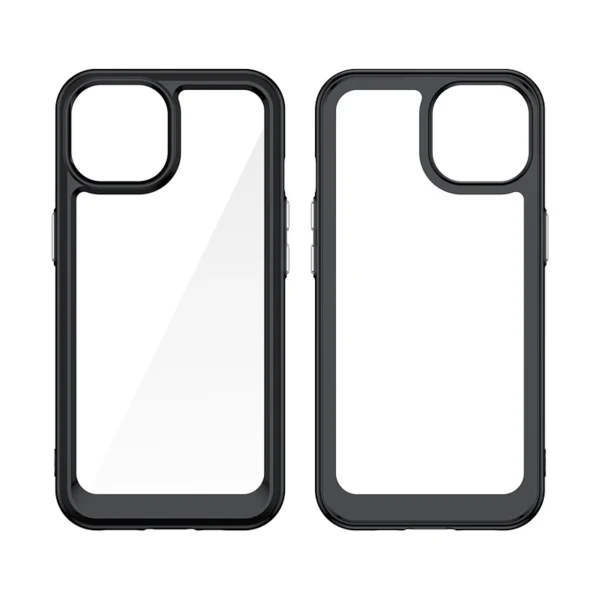 Reinforced case with flexible frame for iPhone 15 Plus Outer Space - black