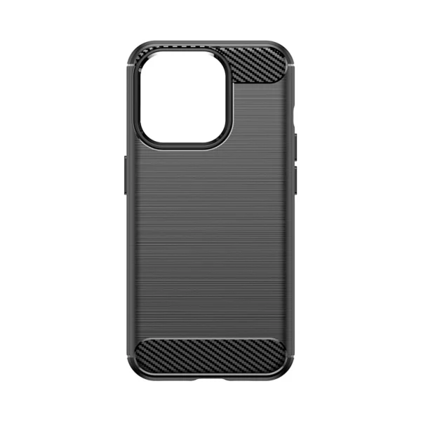 Flexible carbon pattern case for iPhone 15 Pro Carbon Case - black