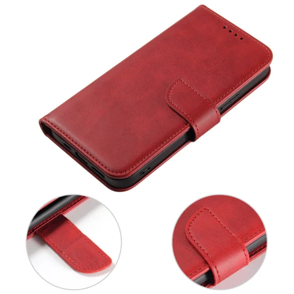 Wallet Case with Stand for iPhone 15 Pro Max Magnet Case - Red