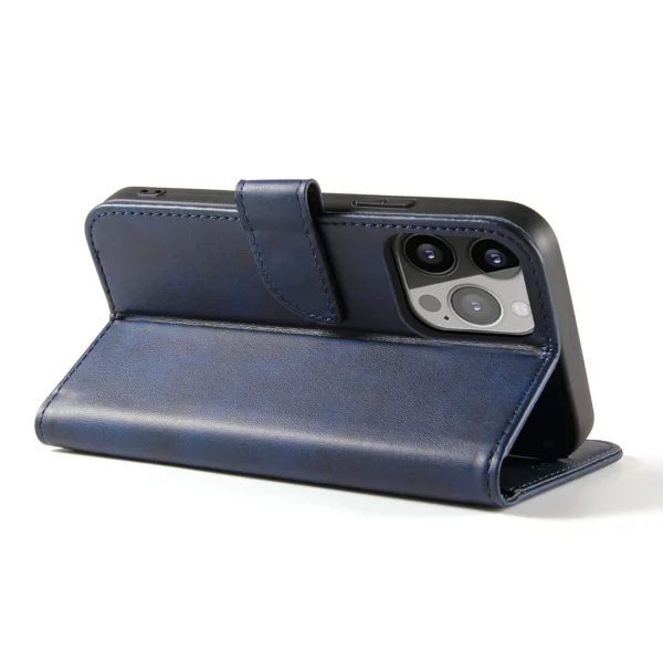 Flip Stand Wallet Case for iPhone 15 Pro Max Magnet Case - Blue