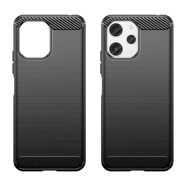 Flexible carbon pattern case for Xiaomi Redmi 12 Carbon Case - black