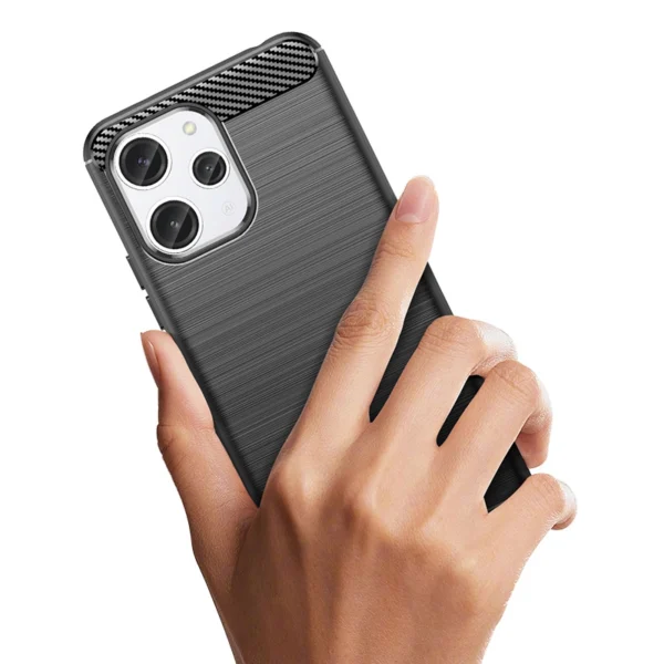 Flexible carbon pattern case for Xiaomi Redmi 12 Carbon Case - black