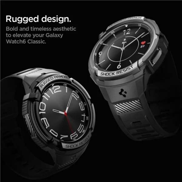 Spigen RUGGED ARMOR "PRO" GALAXY Watch 6 CLASSIC (47 MM) BLACK