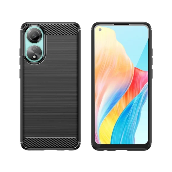 Carbon Case silicone case for Oppo A78 4G - black