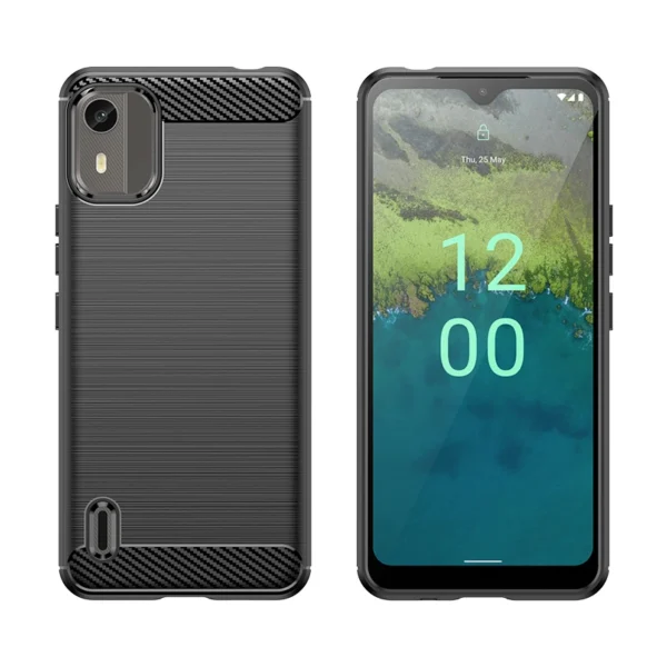 Silicone Carbon Case for Nokia C12/Nokia C12 Pro/Nokia C12 Plus - black