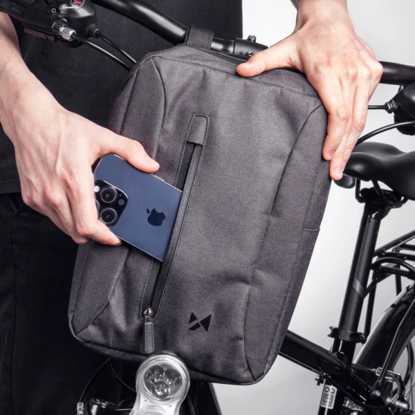 Bicycle bag for handlebars - gray