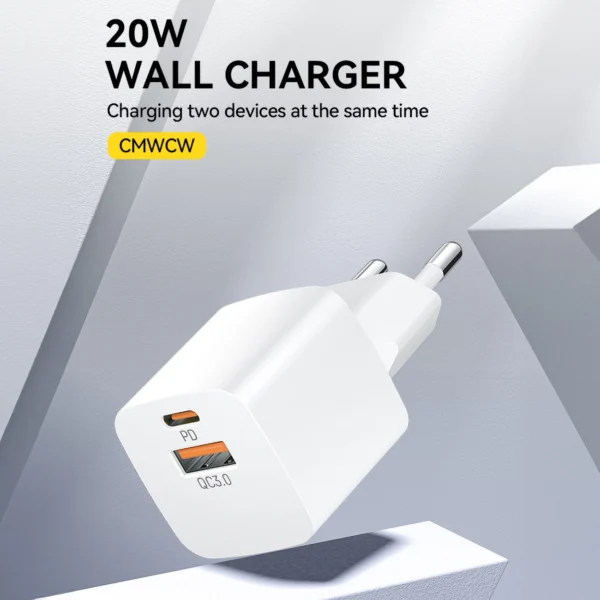 CMWCW 20W USB-C / USB-A wall charger - white