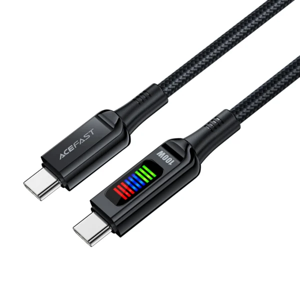 Acefast C7-03 USB-C USB-C 100W 1.2m cable with display - black