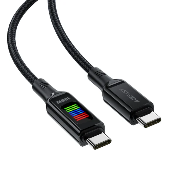 Acefast C7-03 USB-C USB-C 100W 1.2m cable with display - black