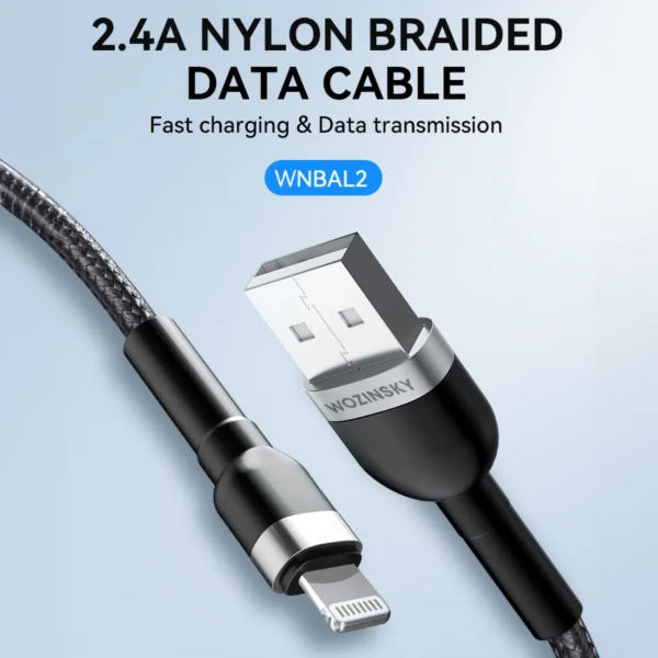 WNBAL2 USB-A / Lightning 2.4A cable 2 m - black