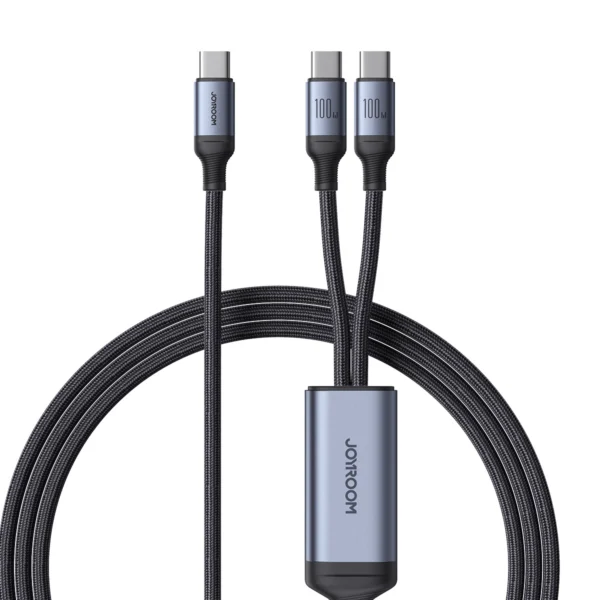 2 in 1 cable Joyroom speedy series SA21-1T2 USB-C – USB-C / USB-C 1.5m black