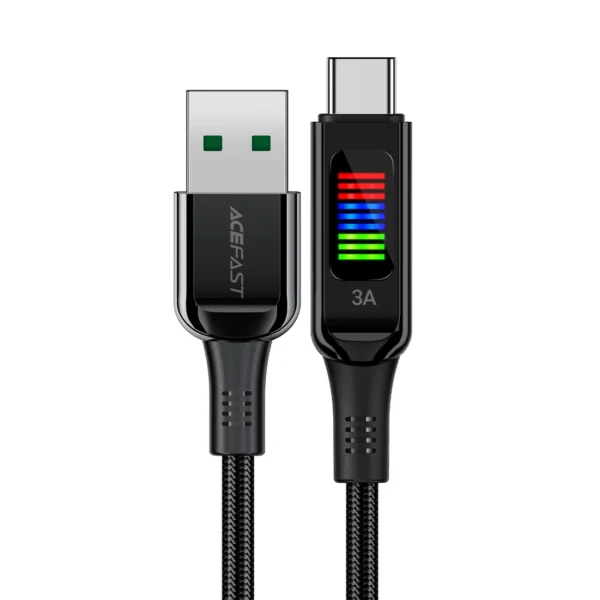 Acefast C7-04 USB-A USB-C 60W 1.2m cable with display – black