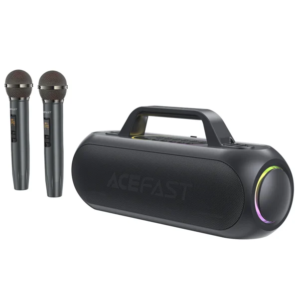 Acefast K1 wireless karaoke speaker with 2 microphones – black