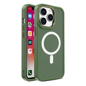 Armored magnetic iPhone 14 Plus MagSafe Color Matte Case – green