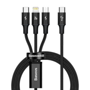 BASEUS cable 3in1 Typ C to Micro USB / Lightning / Type C 20W CAMLT-SC01 1,5 m black