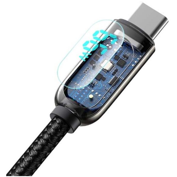 BASEUS cable USB A to Type C with digital display 66W 6932172600563 1 m black