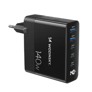 CGWCB 140W GaN wall charger 3 x USB-C / 2 x USB-A – black